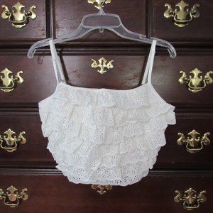 Victoria Secret White Eyelet Camisole Top, Size Small
